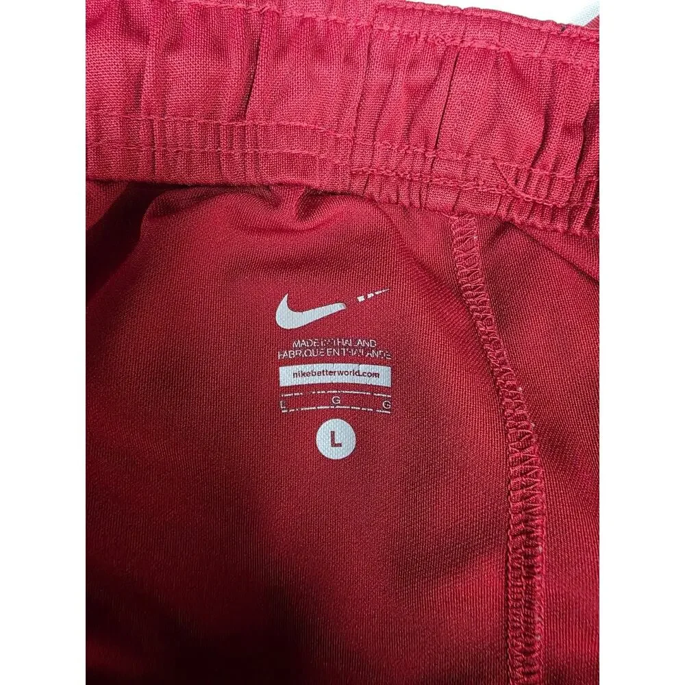 Nike Men's Large Red Athletic Shorts Basketball Sports Pockets Elastic Everyday